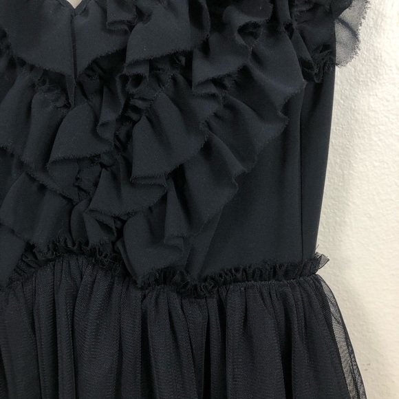 Keepsake Black Ruffle Tiered Mini Dress Size 2 - Picture 5 of 13